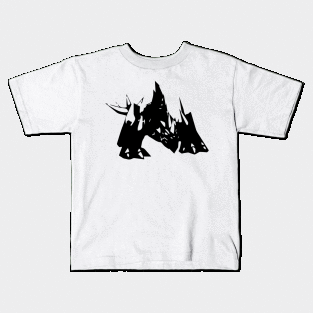 Samurai minimal silhouette white Kids T-Shirt